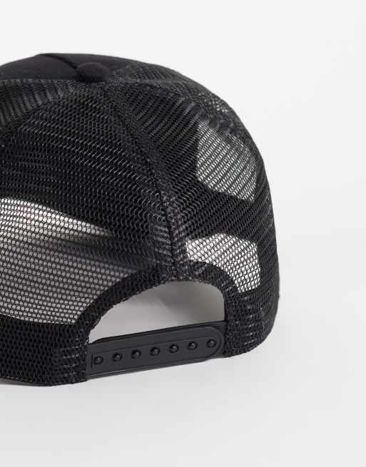 ASOS DESIGN canvas trucker cap in black, 3 of 3