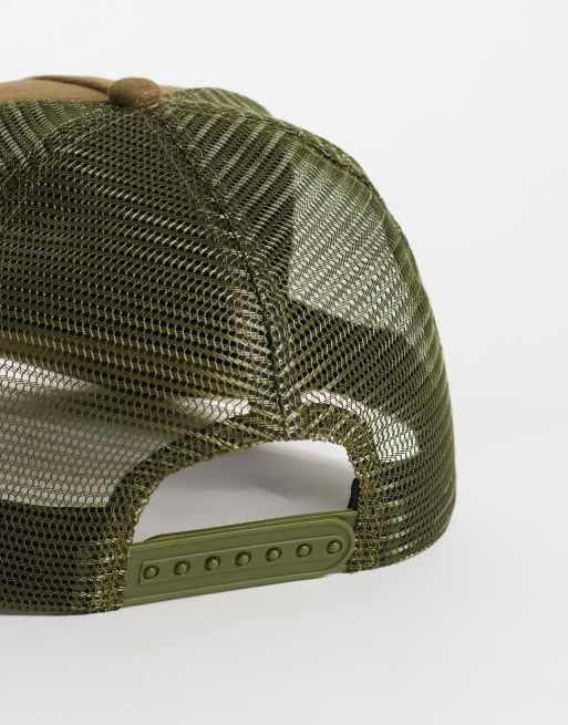 ASOS DESIGN canvas trucker cap in khaki, 3 of 3
