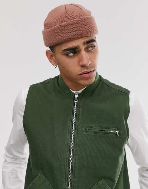 ASOS DESIGN canvas vest in khaki | ASOS