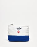 [ASOS DESIGN] ASOS DESIGN canvas washbag with embroidery in ecru-White No Size Ecru