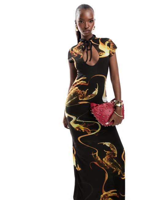 Versace print maxi store dress