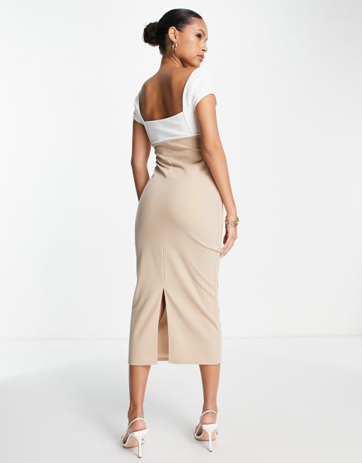 Cream colored sales midi dress