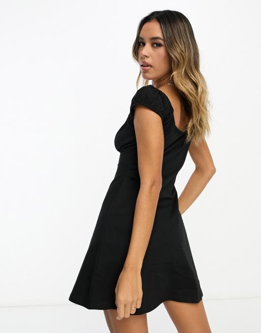 Black dress with cap sleeves best sale