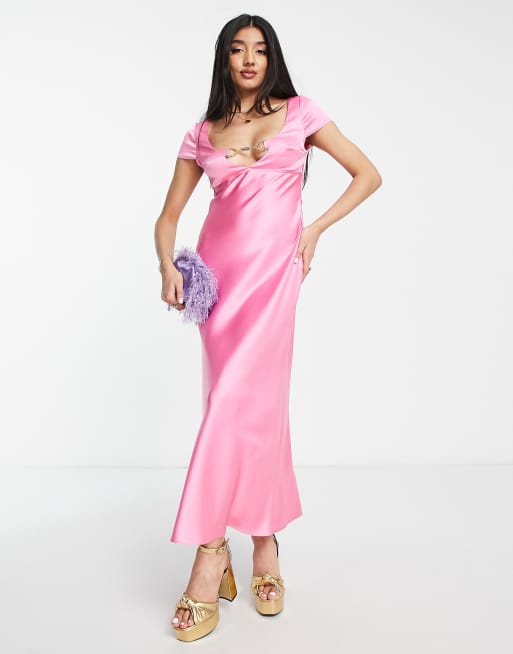 Satin cap sleeve on sale dress