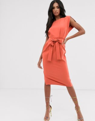 midi cap sleeve dress
