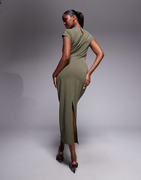 generic sexy dress Shop Square Neck High Slit Black Bodycon Sexy Dresses | Sexy Outfits