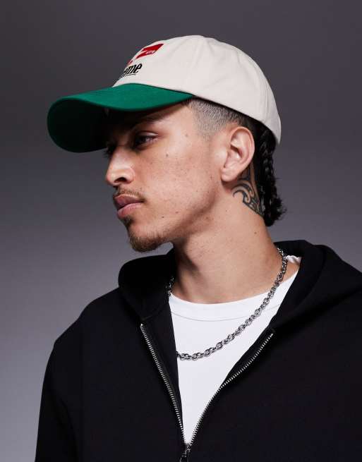 ASOS DESIGN cap with embroidery and contrast peak in ecru | ASOS