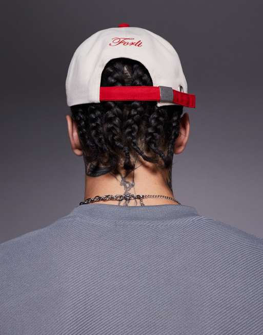 ASOS DESIGN cap with rope detail and embroidery in white with contrast peak, 3 of 3