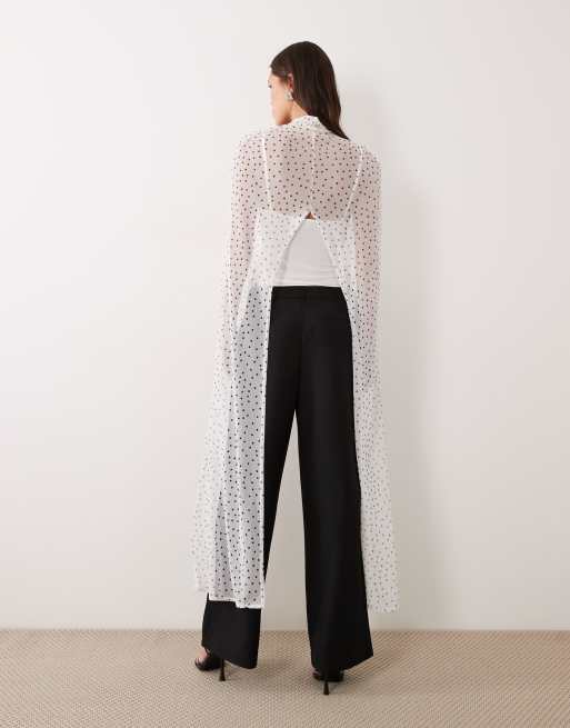 ASOS DESIGN – Cape aus Netzstoff mit U-Ausschnitt und Polka-Dot-Muster, 3 von 4