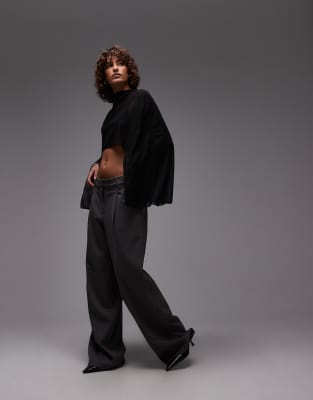 ASOS DESIGN - Cape aus transparentem Netzstoff in Schwarz mit hinten längerem Saum