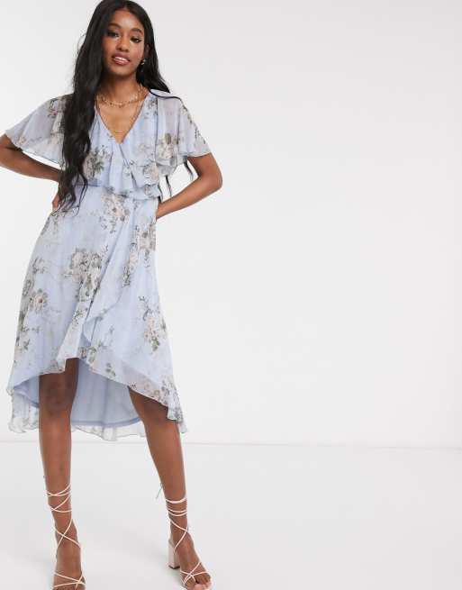 Asos design maxi dress with cape back and dipped hem sale