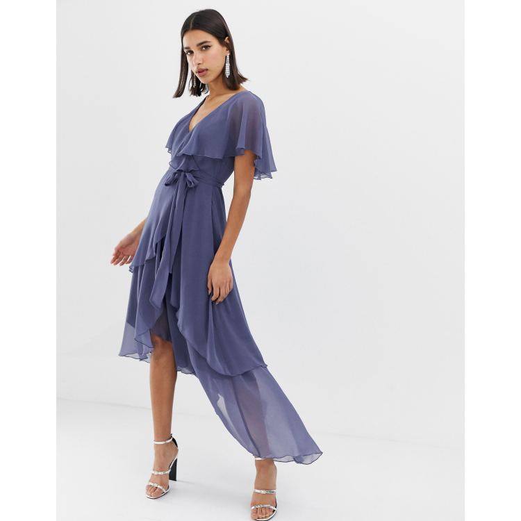 Asos design maxi dress with cape back and dipped 2024 hem