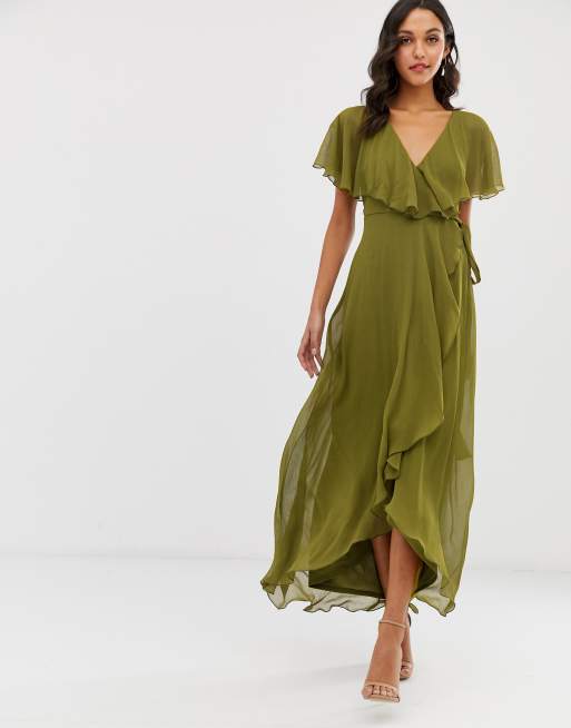 Asos design midi dress with cape best sale back and dipped hem