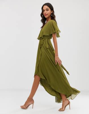 asos design premium cape maxi dress