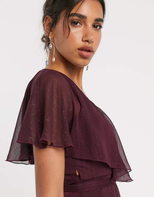 Asos design cape back dipped hem midi dress best sale