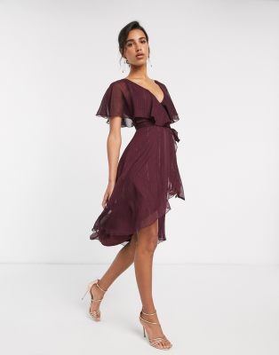 asos design cape back dipped hem midi dress