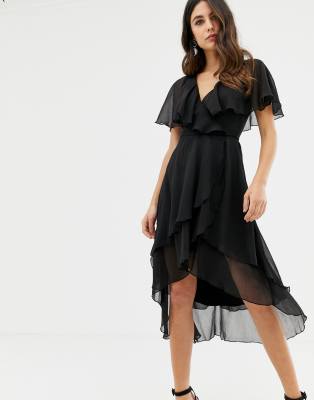 cape back midi dress