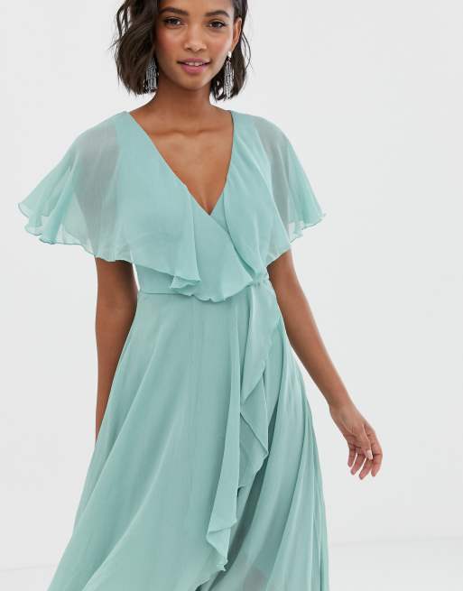 Asos cape back shop dipped hem midi dress