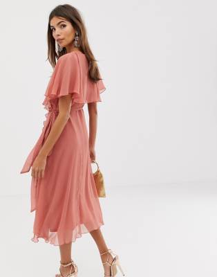 asos cape back dipped hem midi dress