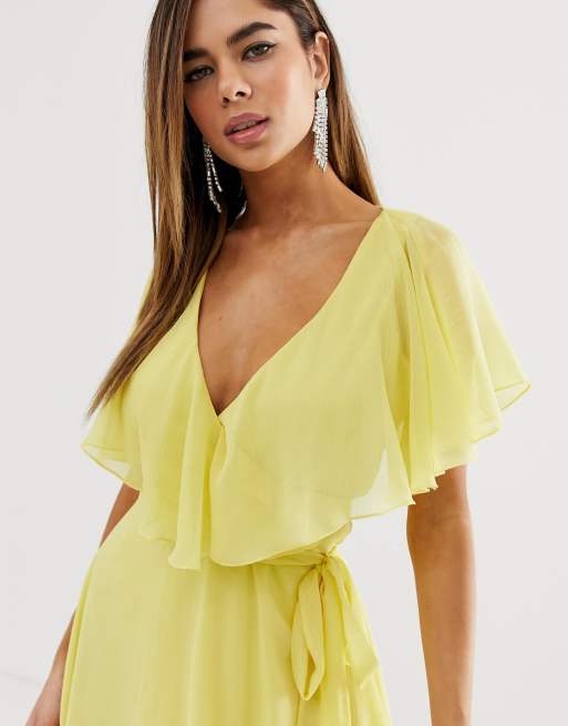 Asos design cape back dipped hem mini outlet dress