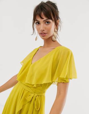cape back dipped hem mini dress