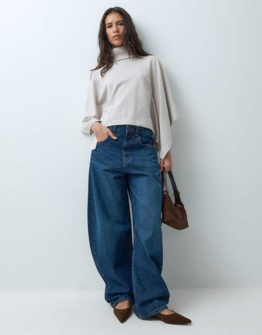 ASOS DESIGN cape côtelée ultra douce à col cheminée beige, 3 de 5