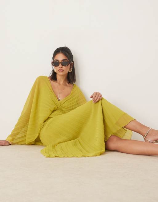 asos green dress sale Flora Green Polka Dot Midi Dress – Finery London main image 1