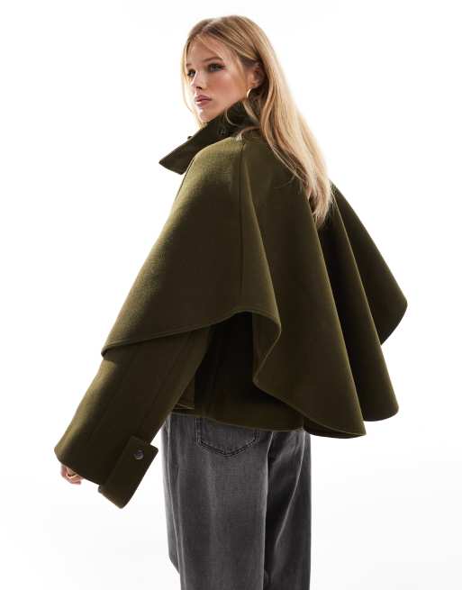 ASOS DESIGN - Cape élégante - Kaki, 2 de 4