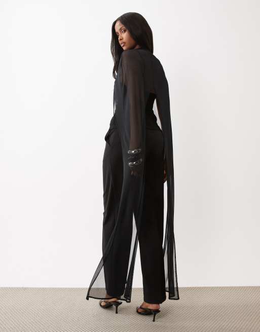 ASOS DESIGN - Cape en tulle à encolure dégagée - Noir, 2 de 4