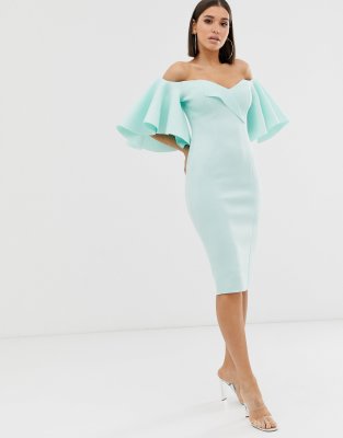 asos bardot midi dress