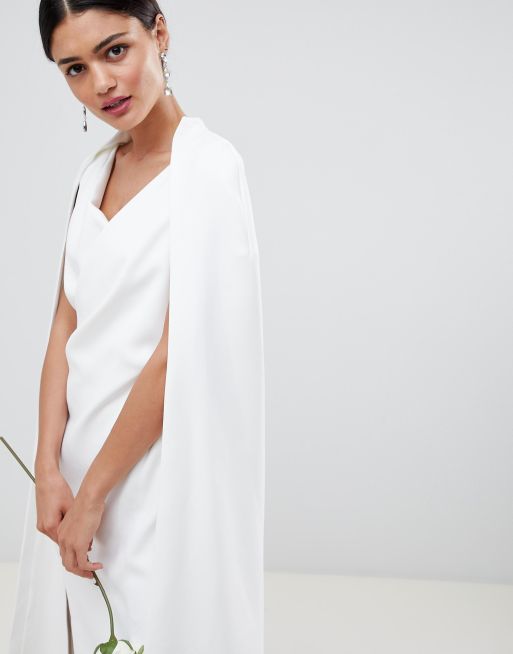 Asos white shop cape dress