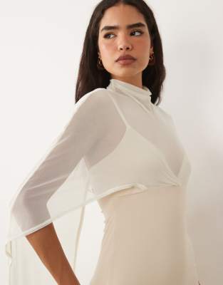 Asos Design Cape Mini Dress In White