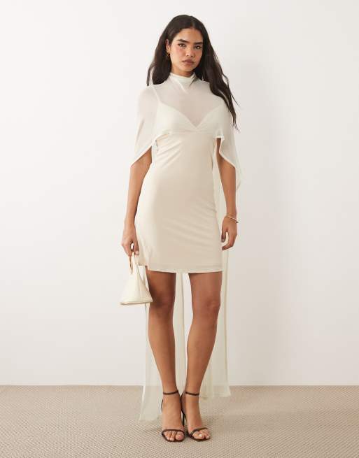white lace high neck dress Uliana Floral Halterneck Maxi Front Slit Mulberry Silk in corset Color:LapisBlue (Navy) long_warp_dress