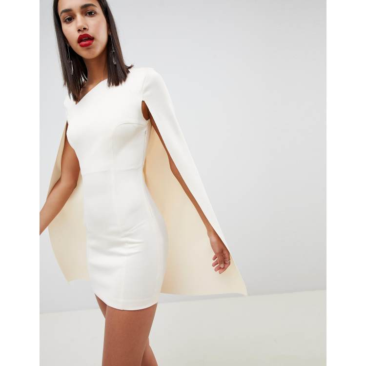 Asos white store cape dress