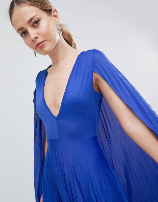 Asos blue cape dress sale