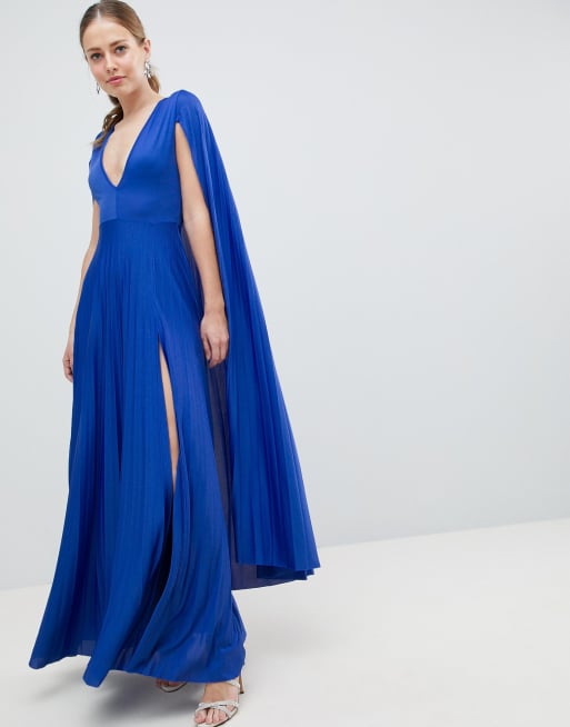 Asos blue store cape dress