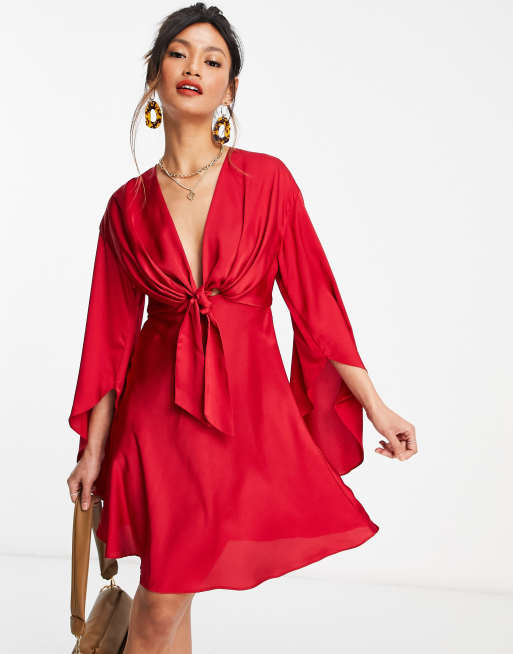 Asos cape best sale sleeve dress