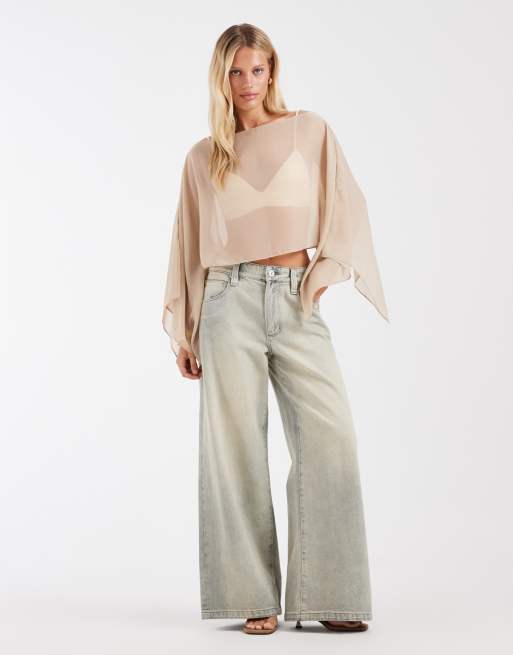 ASOS DESIGN - Cape transparente avec brassière - Naturel, 3 de 4