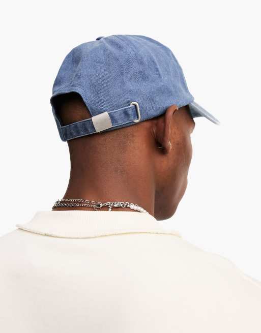 ASOS DESIGN - Cappellino morbido con visiera blu slavato con ricamo “Paris”, 2 di 4