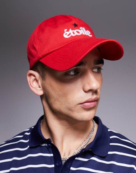ASOS DESIGN - Cappellino rosso con visiera e stampa - view 1