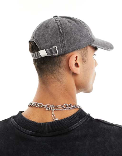 ASOS DESIGN - Cappellino slavato nero con scheletro ricamato, 2 di 4