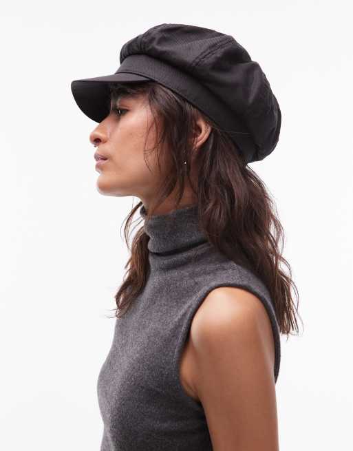 ASOS DESIGN - Cappello baker boy nero con fascia regolabile, 3 di 3