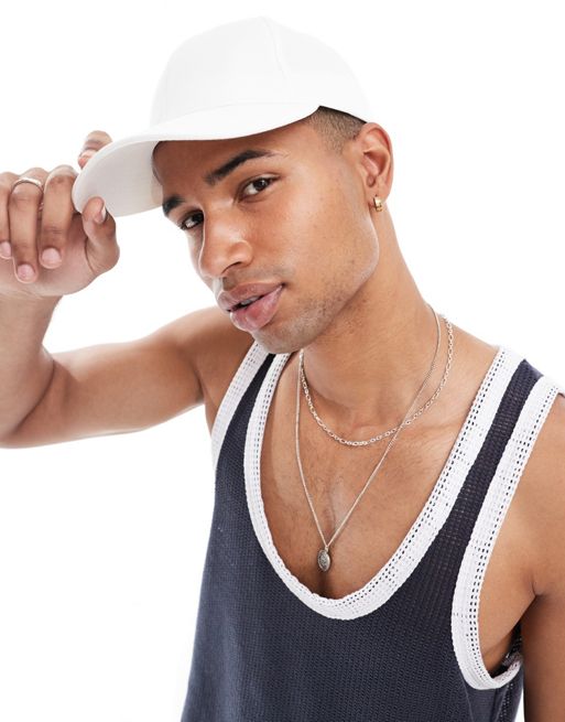 FhyzicsShops DESIGN - Cappello con visiera classico bianco in cotone