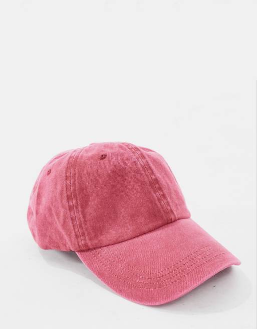 ASOS DESIGN - Cappello con visiera morbido rosso scuro slavato, 3 di 4