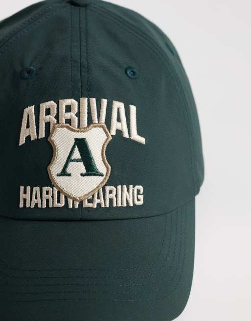 ASOS DESIGN - Cappello con visiera verde scuro con grafica stile college, 2 di 3