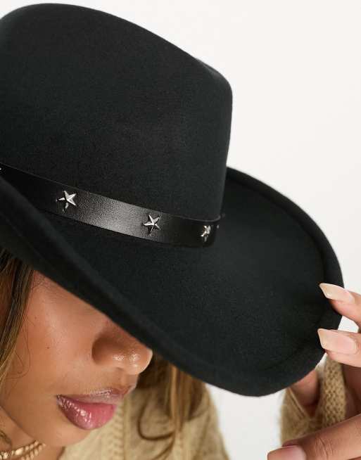 Cappello da cowboy con borchie Nero