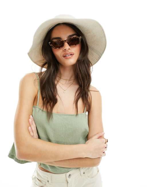 ASOS DESIGN - Cappello da pescatore a falda larga in tessuto naturale, 4 di 4