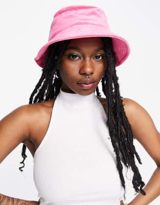 ASOS DESIGN - Cappello da pescatore rosa in tela slavata