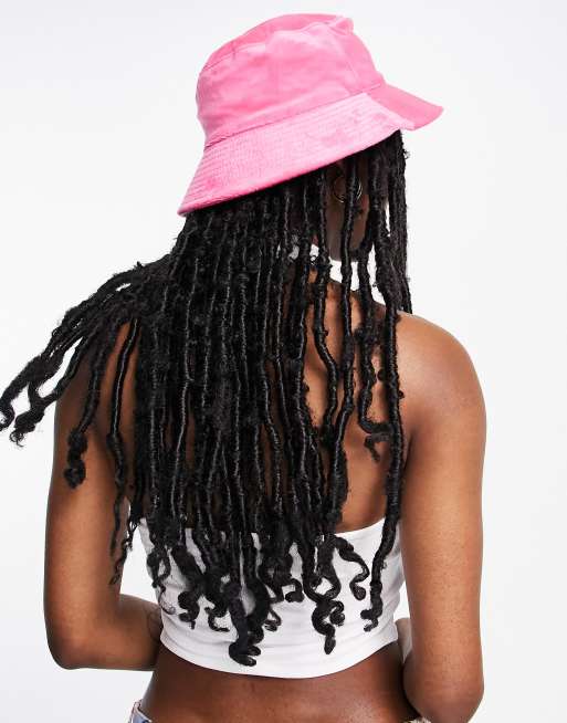 ASOS DESIGN - Cappello da pescatore rosa in tela slavata