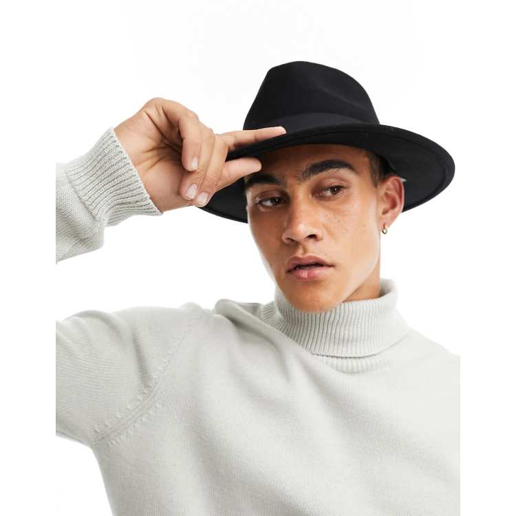 Asos Uomo Accessori Cappelli e copricapo Cappelli Cappello fedora in lana bordeaux con fascia 
